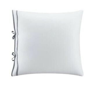 Brielle Harbor White Euro Sham 26” X 26” With Gray Stripe 1 Sham Classic